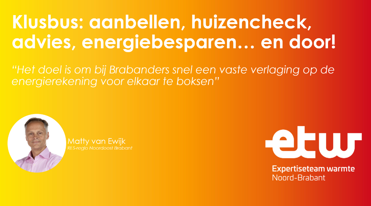 Flyer Klusbus van het Expertiseteam warmte Noord-Brabant
